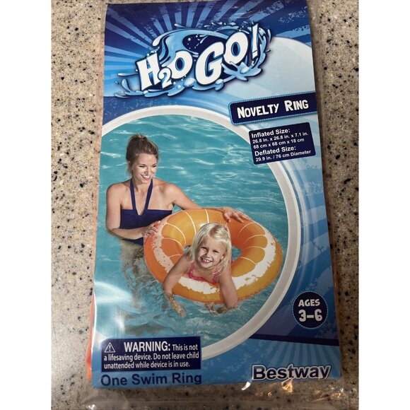 Bestway H2O Go! Novelty Orange Slice Ring Pool Float Floaty 27” New! - Picture 1 of 2